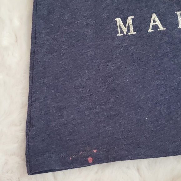 MARILYN MONROE photo graphic print blue gray cap sleeve tee shirt Med. - Picture 3 of 5